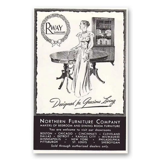 1946 Rway Northern Furniture Dining Room Vintage Magazine Print Ad