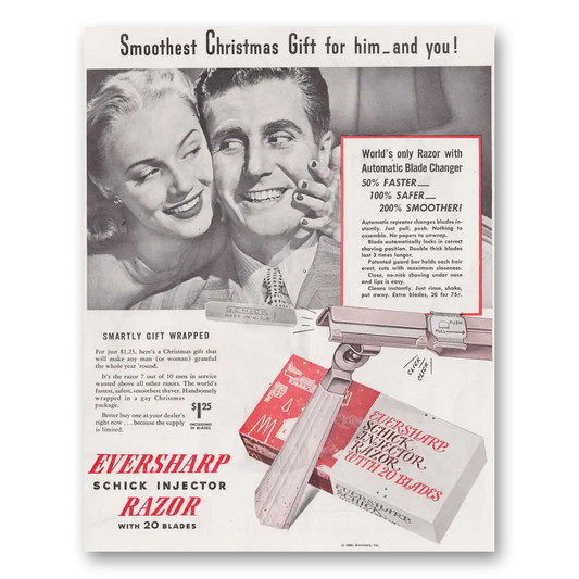 1946 Eversharp Razor Automatic Blade Changer Vintage Magazine Print Ad