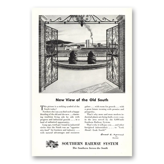 1946 Southern Railway New View of the Old South Vintage Magazine Print Ad