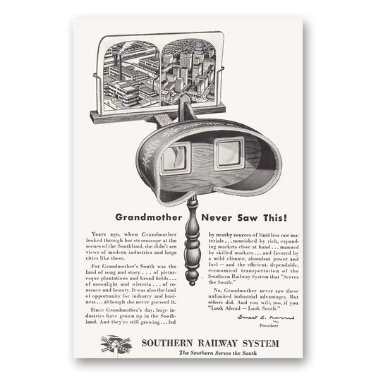 1946 Southern Railway Grandmother Never Saw This Vintage Magazine Print Ad