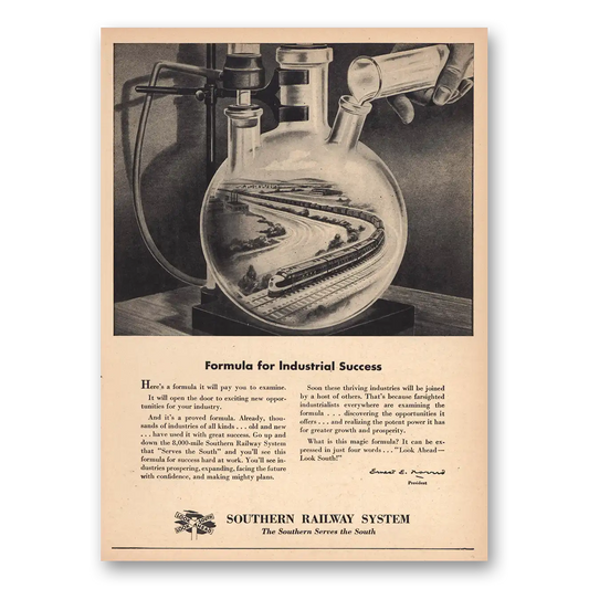 1946 Southern Railway Formula Industrial Success Vintage Magazine Print Ad