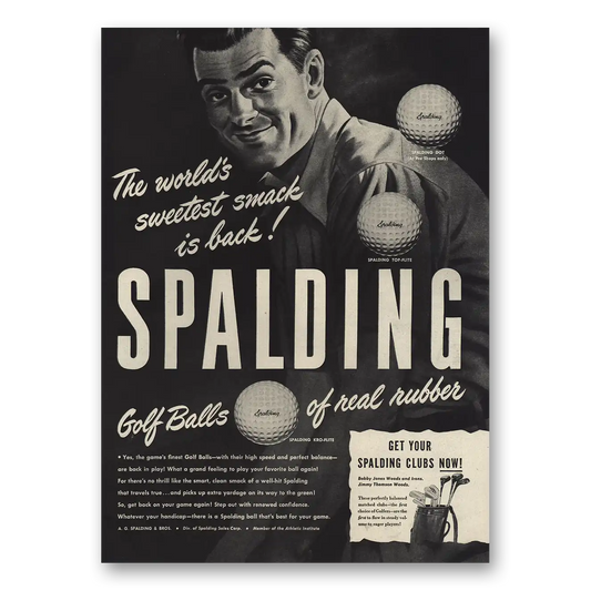 1946 Spalding Golf Balls Sweetest Smack Is Back Vintage Magazine Print Ad