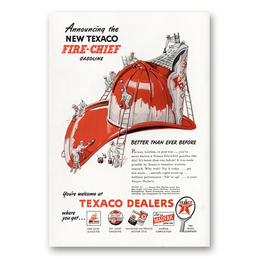 1946 Texaco Fire Chief Gasoline Painters Better Than Ever Vintage Magazine Print Ad