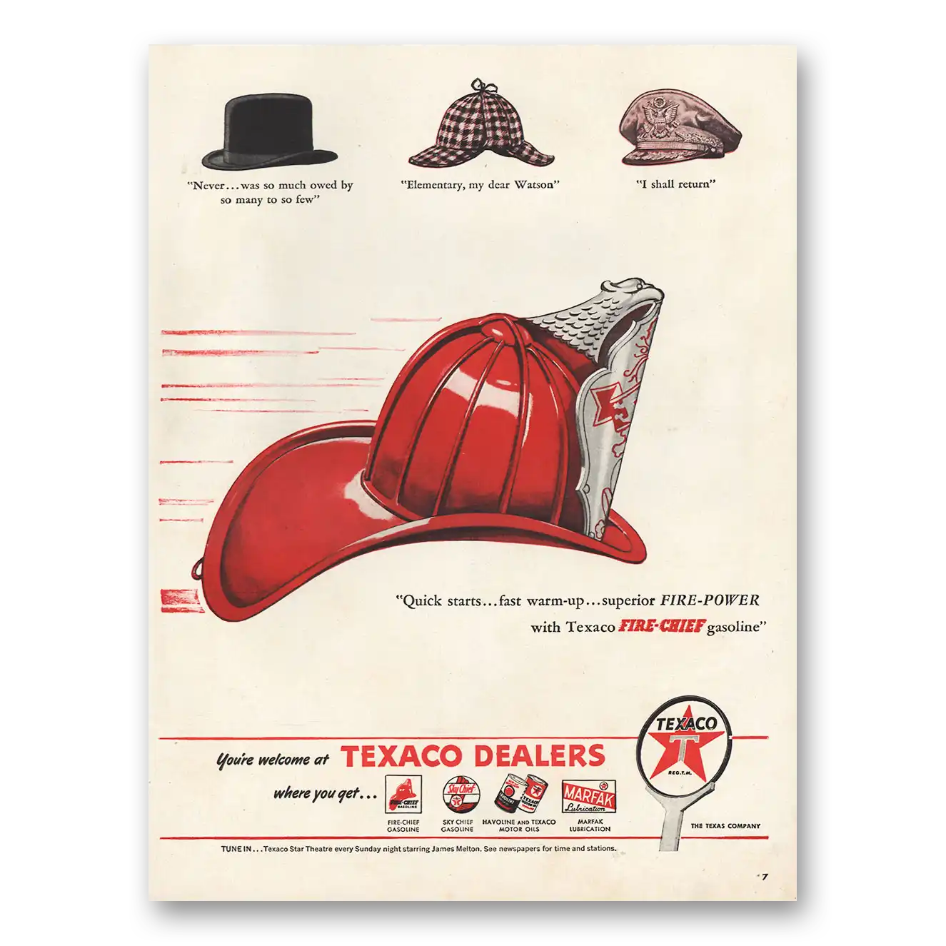 1946 Texaco Dealers Elementary My Dear Watson Vintage Magazine Print Ad