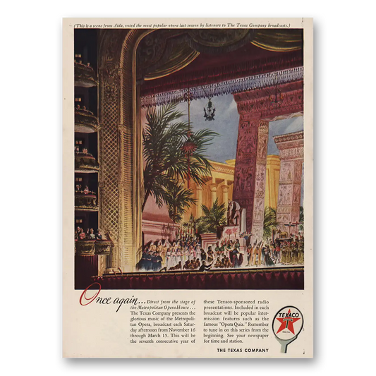 1946 Texaco Metropolitan Opera House Vintage Magazine Print Ad