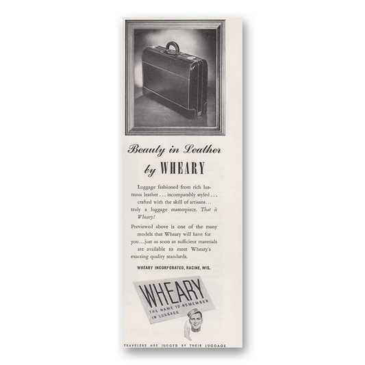 1946 Wheary Luggage Beauty in Leather Vintage Magazine Print Ad