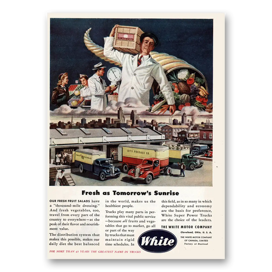 1946 White Trucks Fresh as Tomorrows Sunrise Vintage Magazine Print Ad