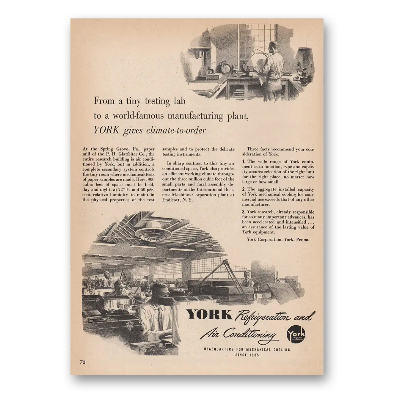 1946 York Corporation Climate to Order Vintage Magazine Print Ad