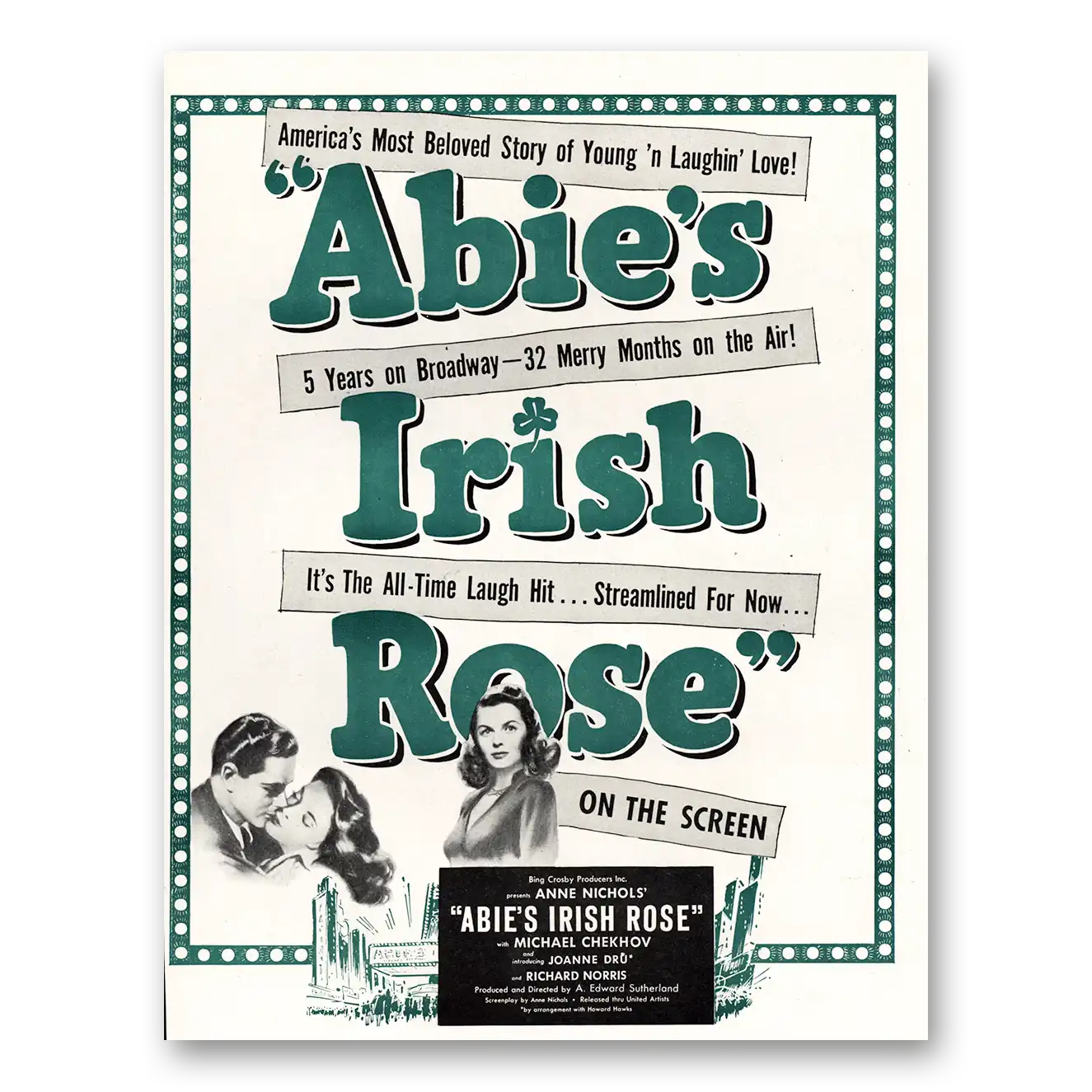 1947 Abies Irish Rose Movie Promo Anne Nichols Vintage Magazine Print Ad