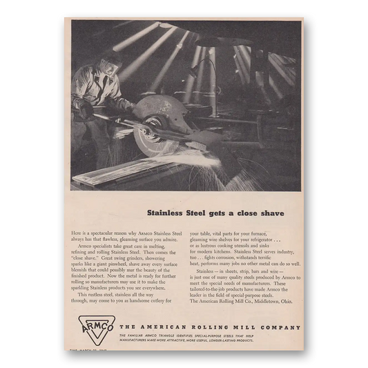 1947 American Rolling Mill No Worm Tracks On This Steel Vintage Magazine Print Ad