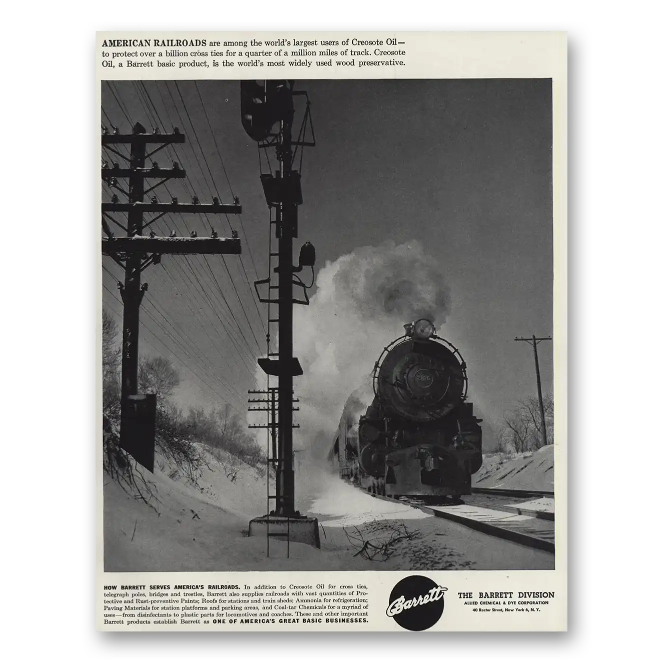 1947 Barrett American Railroads Vintage Magazine Print Ad