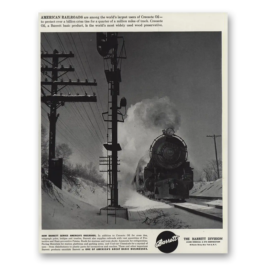 1947 Barrett American Railroads Vintage Magazine Print Ad