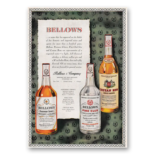 1947 Bellows and Company Name That Has Appeared on Labels Vintage Magazine Print Ad