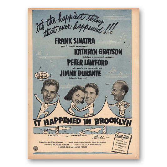 1947 It Happened In Brooklyn Promo Frank Sinatra Vintage Magazine Print Ad