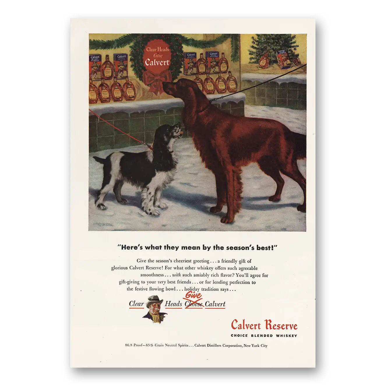 1947 Calvert Reserve Seasons Best Vintage Magazine Print Ad