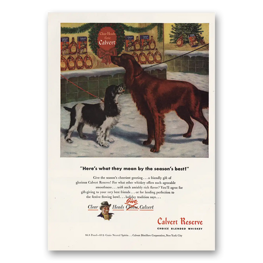 1947 Calvert Reserve Seasons Best Vintage Magazine Print Ad