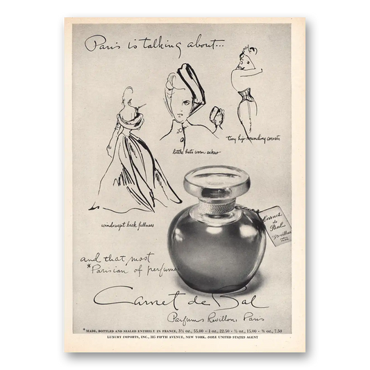 1947 Carnet De Bal Perfume Paris Is Talking About Vintage Magazine Print Ad