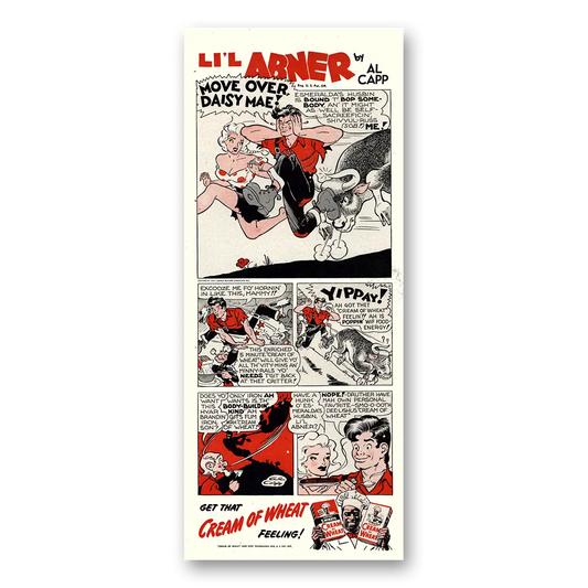 1947 Cream of Wheat Move Over Daisy Mae Lil Abner Vintage Magazine Print Ad