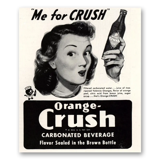 1947 Orange Crush Me For Crush Female Vintage Magazine Print Ad