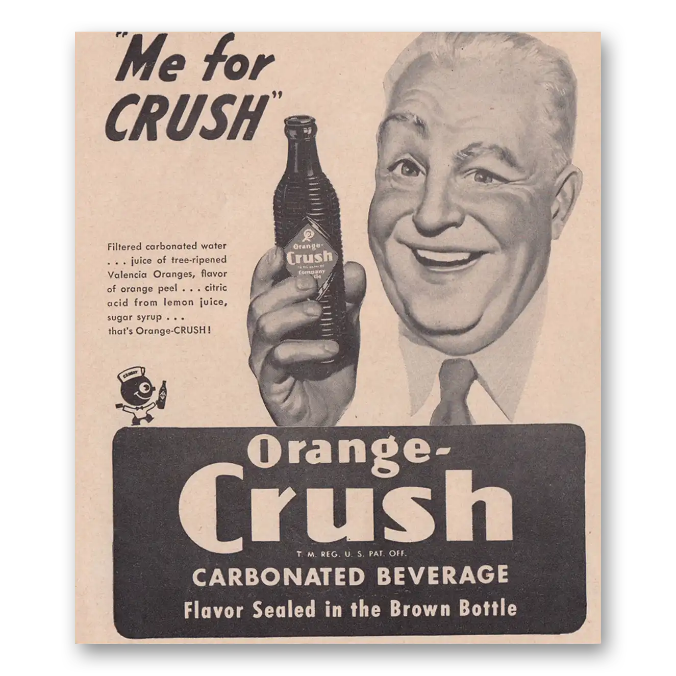 1947 Orange Crush Me for Crush Vintage Magazine Print Ad