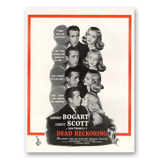 1947 Dead Reckoning Movie Promo Humphrey Bogart Vintage Magazine Print Ad