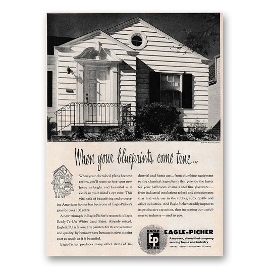 1947 Eagle Picher When Your Blueprints Come True Vintage Magazine Print Ad