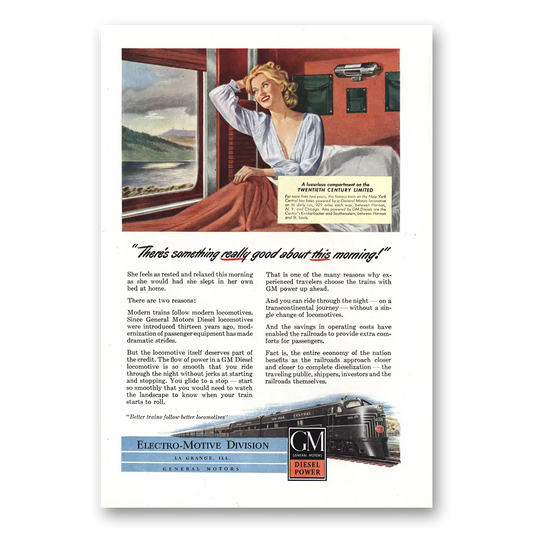 1947 GM Electro Motive Something Really Good About This Morning Vintage Magazine Print Ad