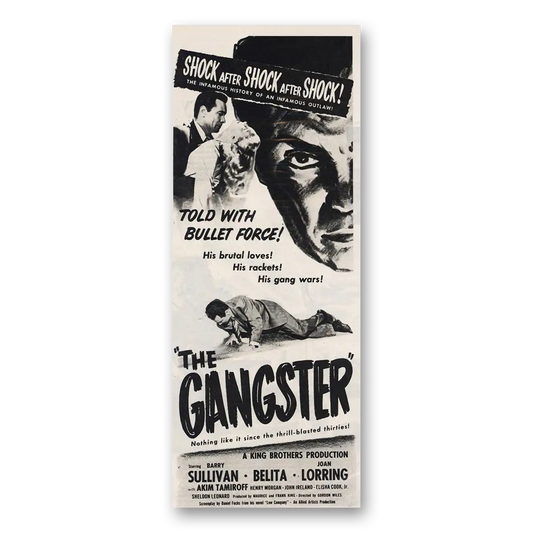 1947 The Gangster Movie Promo Barry Sulllivan Belita and Joan Lorring Vintage Magazine Print Ad