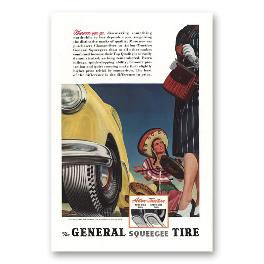 1947 General Tire Discovering Something Worthwhile Vintage Magazine Print Ad