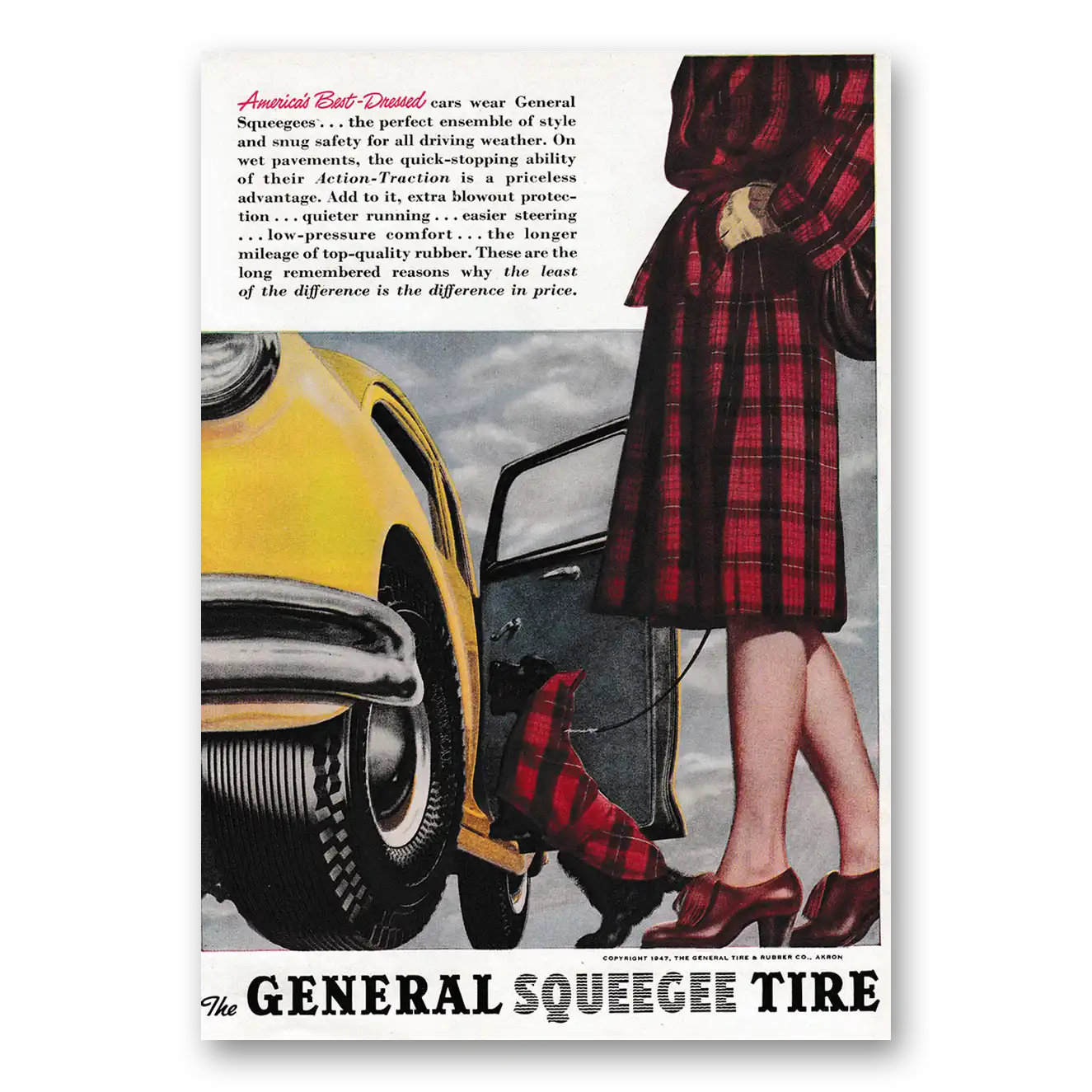 1947 General Squeege Tires Americas Best Dressed Cars Vintage Magazine Print Ad