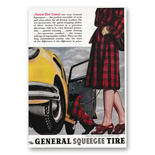 1947 General Squeege Tires Americas Best Dressed Cars Vintage Magazine Print Ad