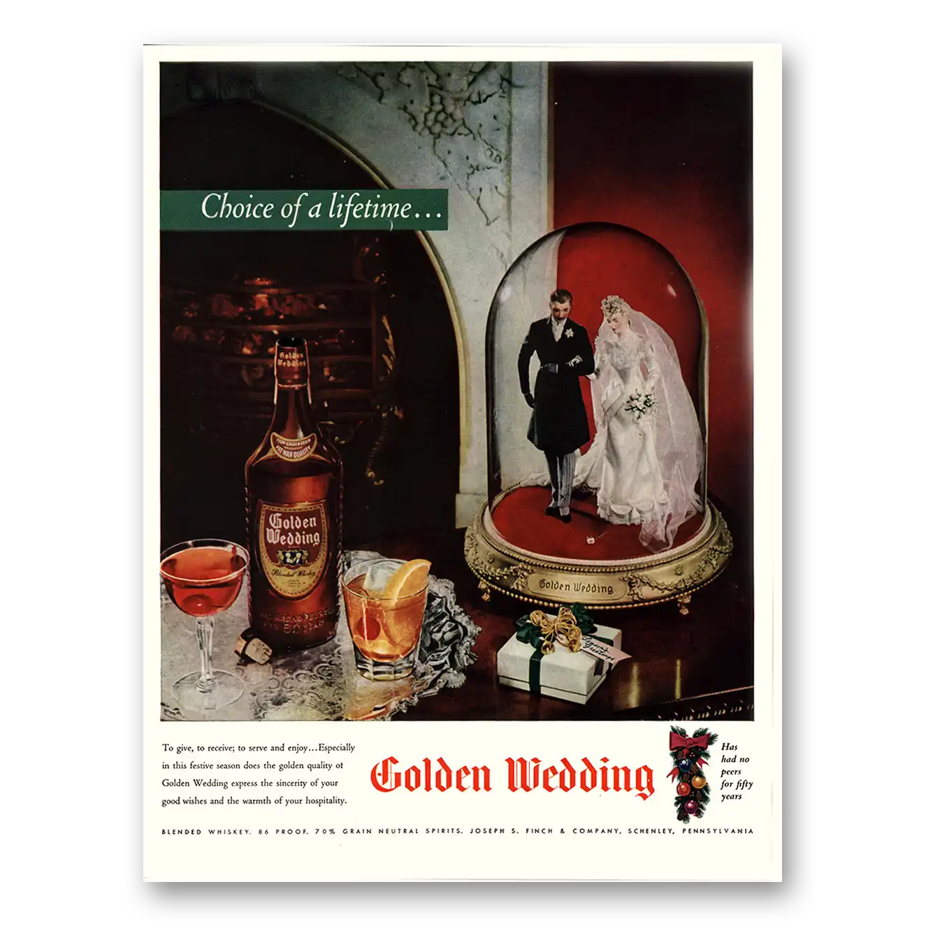 1947 Golden Wedding Choice of Lifetime Vintage Magazine Print Ad