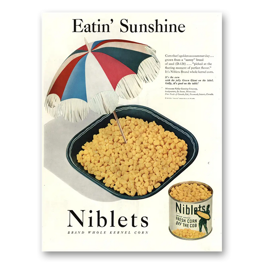 1947 Green Giant Niblets Eatin Sunshine Vintage Magazine Print Ad