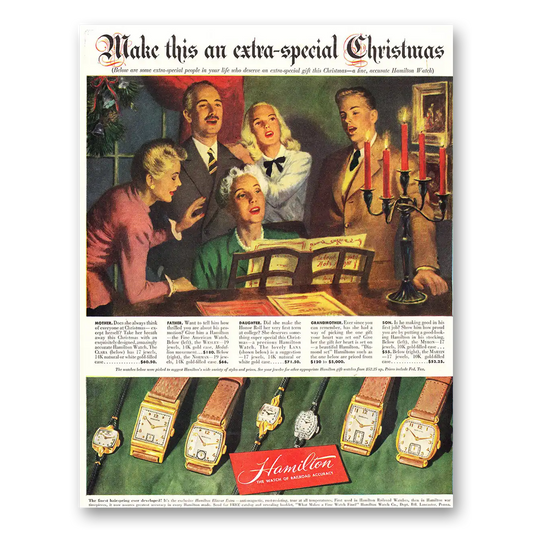 1947 Hamilton Watch Make This an Extra Special Christmas Vintage Magazine Print Ad