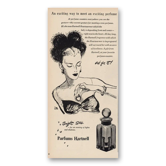 1947 Parfums Hartnell Exciting Perfume Vintage Magazine Print Ad