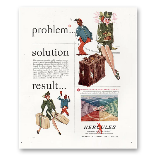 1947 Hercules Powder Problem Solution Result Vintage Magazine Print Ad