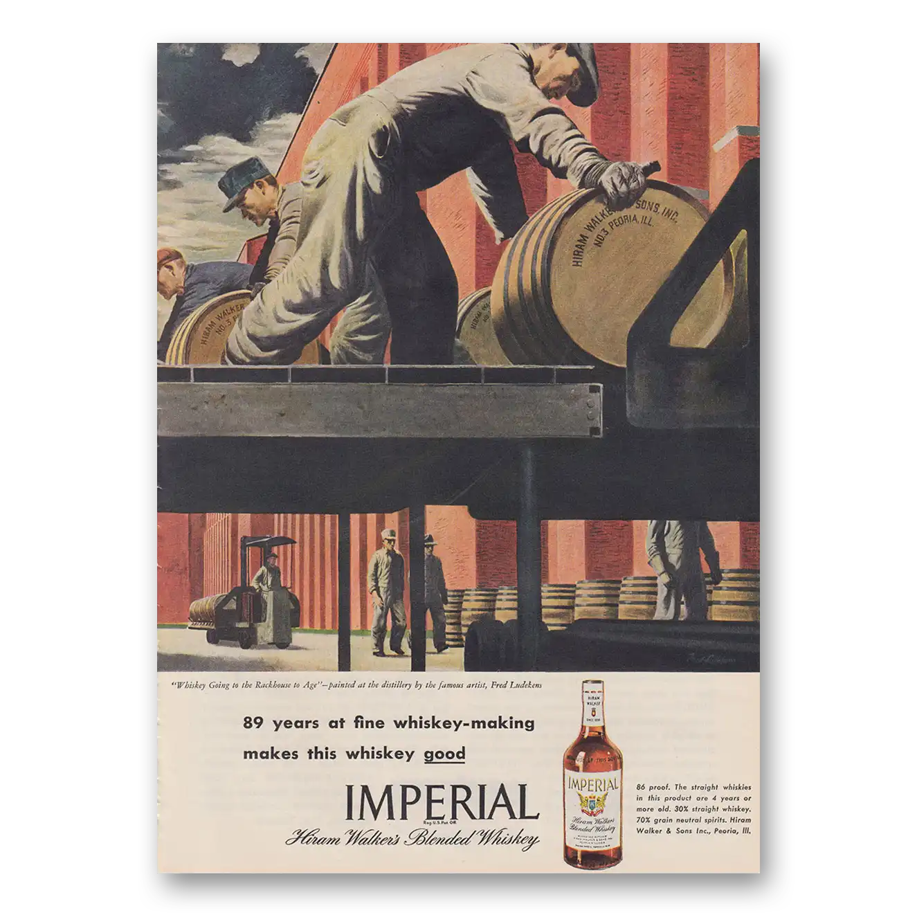 1947 Imperial Whiskey 89 Years at Fine Whiskey Making Vintage Magazine Print Ad