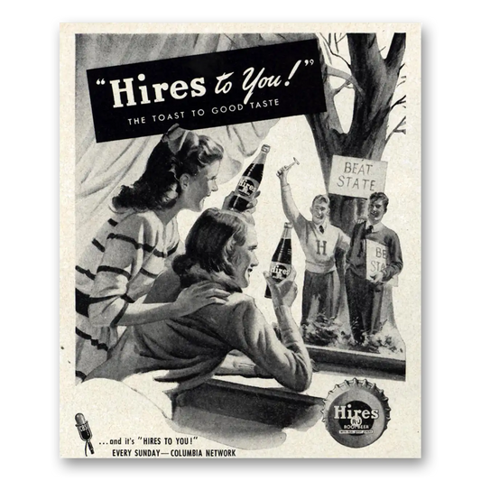 1947 Hires Root Beer Beat State Vintage Magazine Print Ad