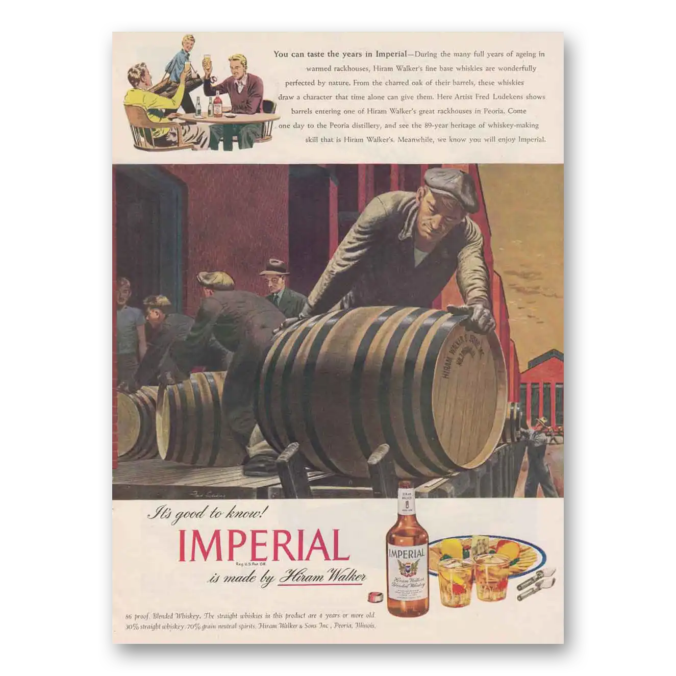 1947 Imperial Whiskey Taste the Years Vintage Magazine Print Ad