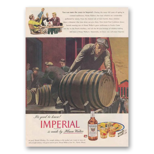 1947 Imperial Whiskey Taste the Years Vintage Magazine Print Ad