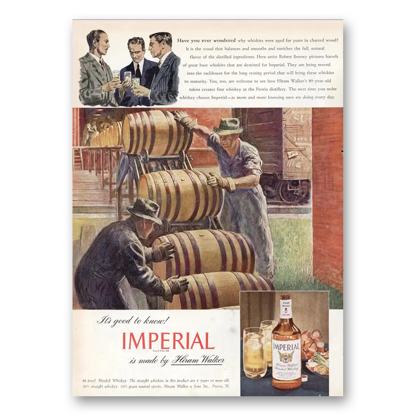 1947 Imperial Whiskey Have You Ever Wondered Vintage Magazine Print Ad