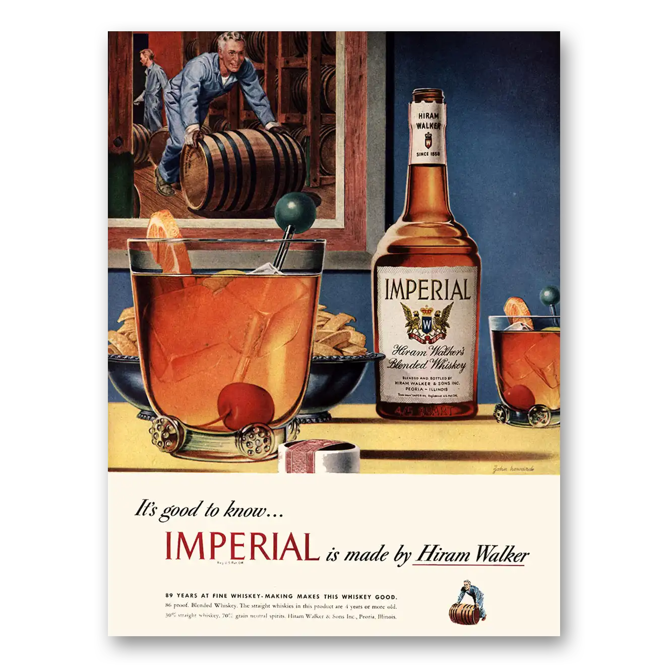 1947 Imperial Whiskey Good To Know Vintage Magazine Print Ad