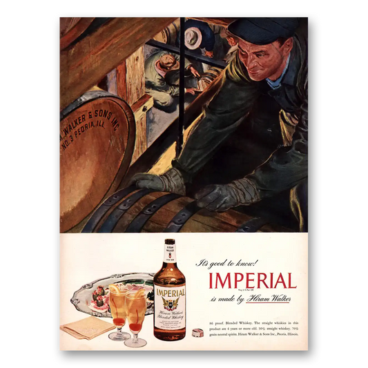 1947 Imperial Whiskey Good To Know 86 Proof Vintage Magazine Print Ad