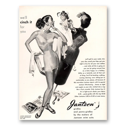 1947 Jantzen Cinch It For You Vintage Magazine Print Ad