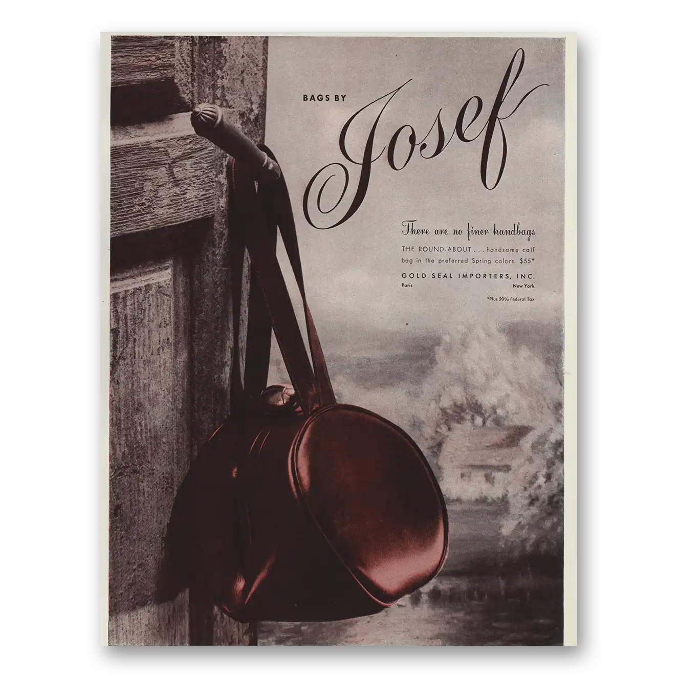 1947 Bags By Josef There Are No Finer Handbags Vintage Magazine Print Ad