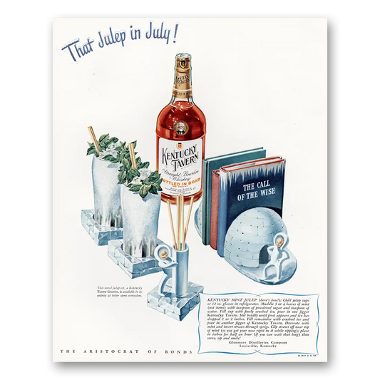 1947 Kentucky Tavern Whiskey That Julep in July Vintage Magazine Print Ad