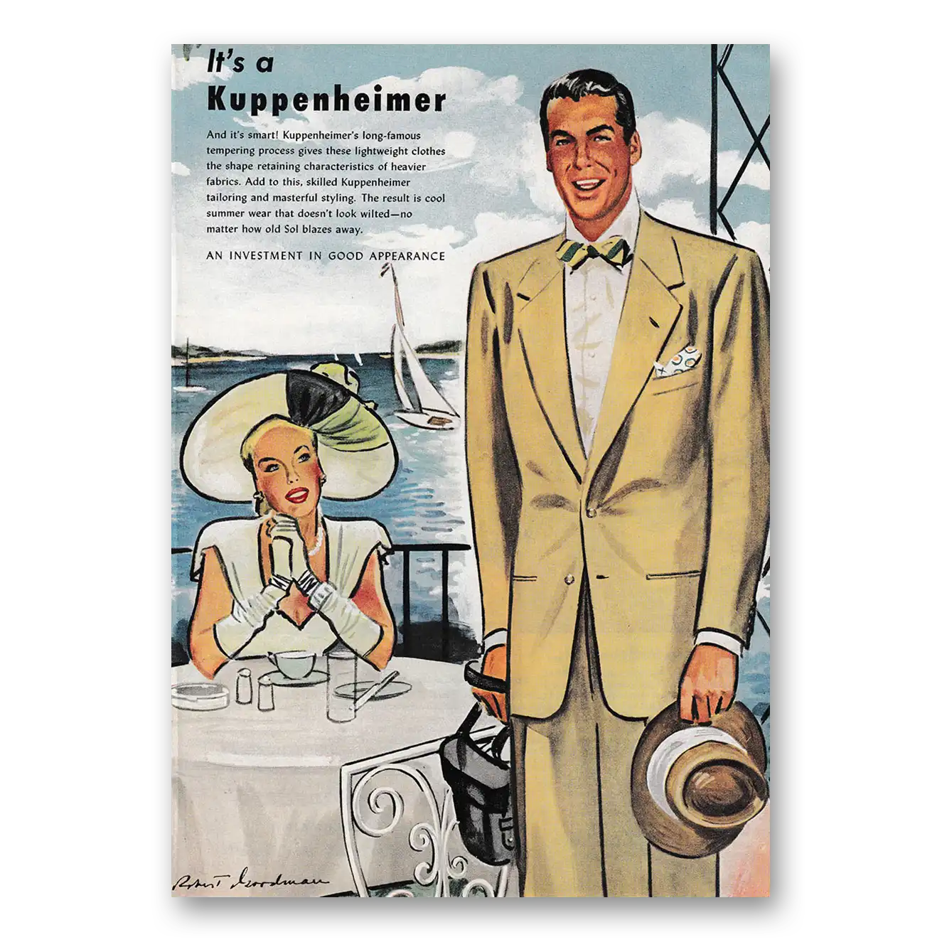 1947 Kuppenheimer Clothes Summer Wear And Its Smart Vintage Magazine Print Ad