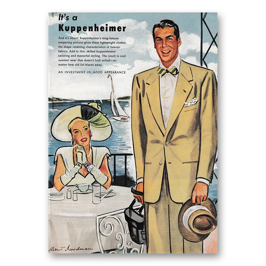 1947 Kuppenheimer Clothes Summer Wear And Its Smart Vintage Magazine Print Ad