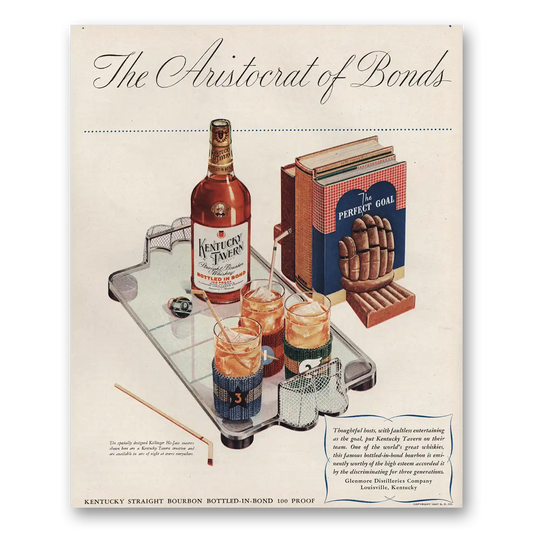 1947 Kentucky Tavern Whiskey Perfect Goal Vintage Magazine Print Ad