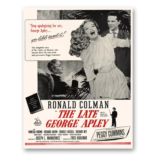 1947 Late George Apley Movie Promo Stop Apologizing for Sex Vintage Magazine Print Ad